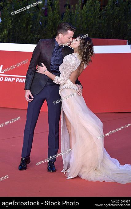 ROME, ITALY - OCTOBER 21: Federico Chimirri , Giulia Cavaglià attends the red carpet of the movie ""I Am Zlatan"" during the 16th Rome Film Fest 2021 on October...