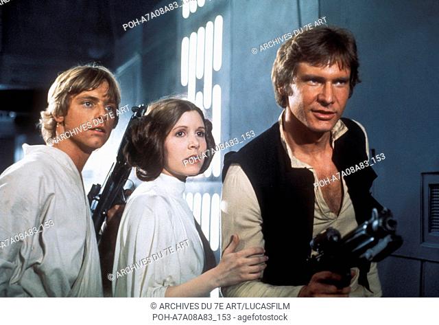 Star Wars: Episode IV - A New Hope Year: 1977 USA Mark Hamill, Carrie Fisher, Harrison Ford  Director: George Lucas. It is forbidden to reproduce the photograph...