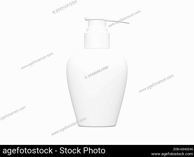 Blank white cosmetic product template, soup on front view, isolated on white background