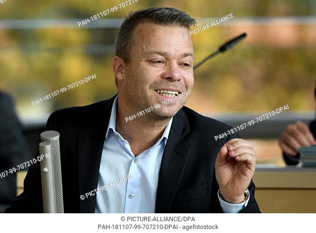 07 November 2018, Schleswig-Holstein, Kiel: Frank Brodehl, member of the AFD, speaks at a session of the Schleswig-Holstein state parliament
