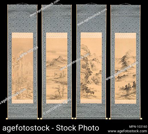 å››å­£å±±æ°'å›³/Landscapes of the Four Seasons. Artist: Yamamoto Baiitsu (Japanese, 1783-1856); Period: Edo period (1615-1868); Date: 1848; Culture: Japan;...