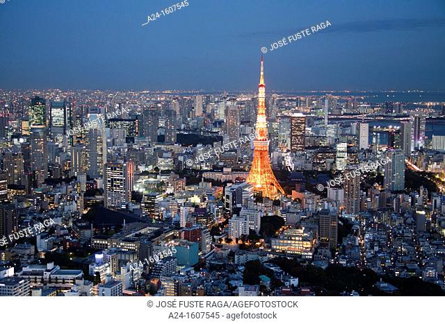 Japan-Tokyo City-Tokyo Skyline at sunset-Tokyo Tower