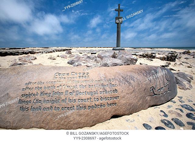 Stone Cross at Cape Cross Seal Reserve - near Henties Bay, Namibia, Africa