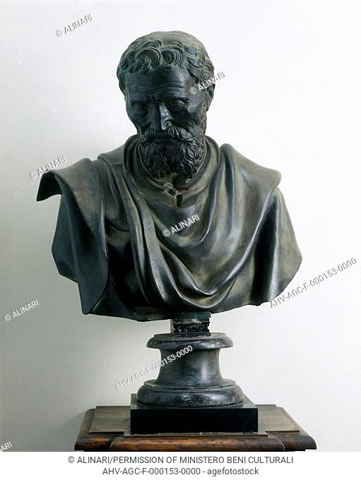 Bronze bust of Michelangelo, by Daniele da Volterra, in the Casa Buonarroti in Florence (1564-1566 ca.), shot 1990 by Lorusso, Nicola for Alinari