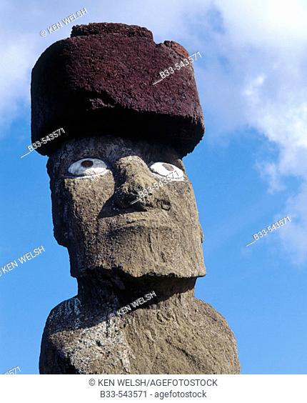Ahu Ko Te Riku, Easter Island. Chile