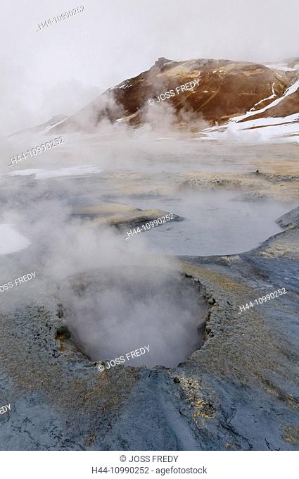 Hot springs and mud pots of Hverarönd near Myvatn in north Iceland