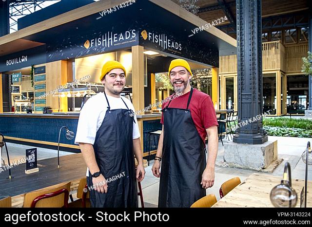 FOCUS COVERAGE REQUESTED TO BELGA Marco Ferracuti, Glen Ramaekers and pictured during the opening of the Gare Maritime Food Market on the 'Thurn en Taxis' -...