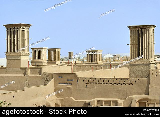 Iran, Yazd, Unesco World Heritage Site, Badgirs, Traditional windcatchers used for air conditioning