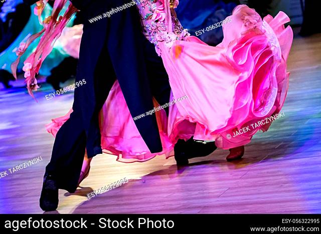 couple dancing standard dance on the dancefloor