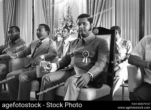 Jean-Claude DUVALIER, called Baby Doc, President of Haiti for life, son of Francois Duvalier, sits on a chair, portrait, portrait, portrait