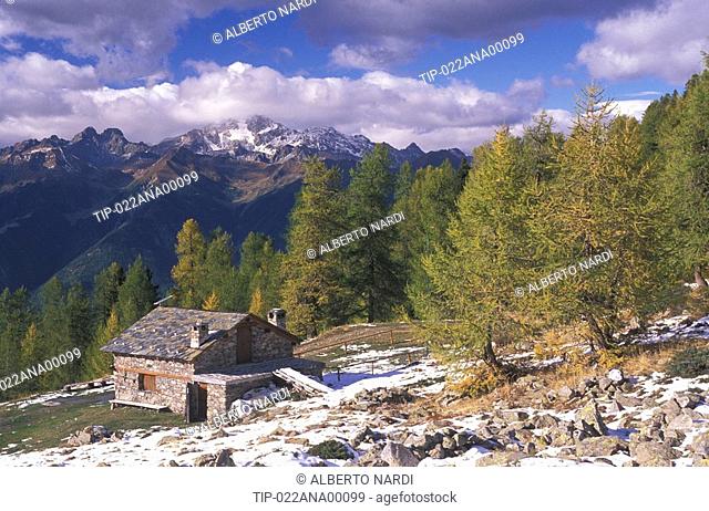 Italy, Lombardy, Orobie regional park. Casera mountain hut