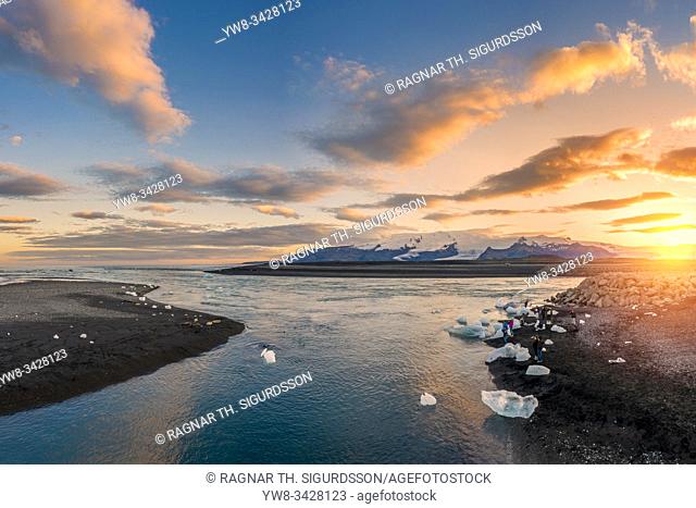 Jokulsarlon Glacial Lagoon, Vatnajokull National Park, Iceland. . Unesco World Heritage Site