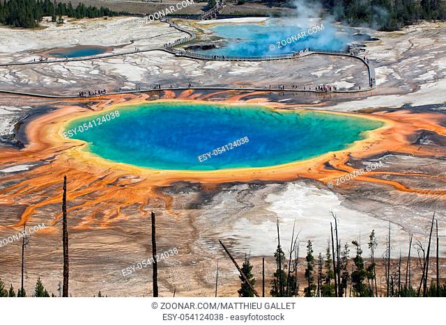 the grand prismatic at the yellowstone national park USA