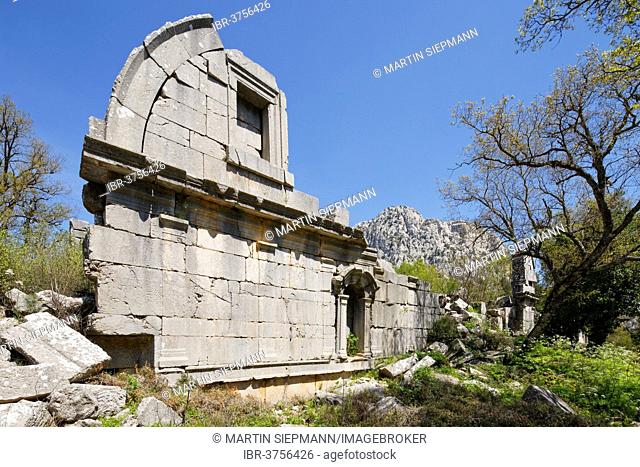 Gymnasium, ancient city of Termessos, Taurus Mountains, Termessos, Antalya Province, Turkey