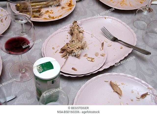 food debris on table