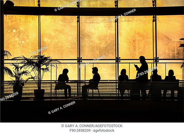 Passengers waiting for flights at Haneda Airport, Tokyo, Japan