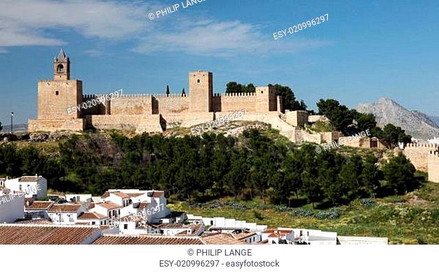 Moorish castle Alcazaba in Andalusian town Antequera, Spain