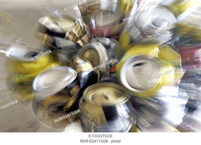 Piles of Cans to be Recycled