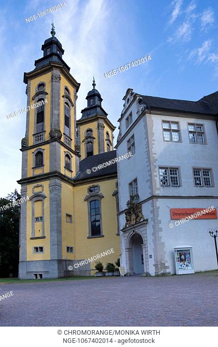 Deutschordensschloss, Castle of the Teutonic Order with the Deutschordensmuseum, Bad Mergentheim, Main-Tauber-Kreis, Baden-Wuerttemberg, Germany, Europe