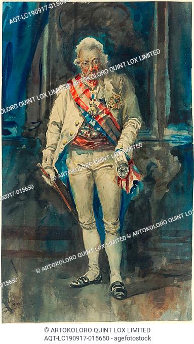 King Charles IV of Spain, n.d., Eugenio Lucas Velázquez (Eugenio Lucas y Padilla), Spanish, 1817-1870, Spain, Watercolor, with touches of pen and black ink