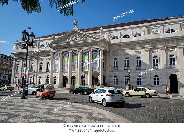 National Theatre D. Maria II, Rossio Square, Lisbon, Portugal
