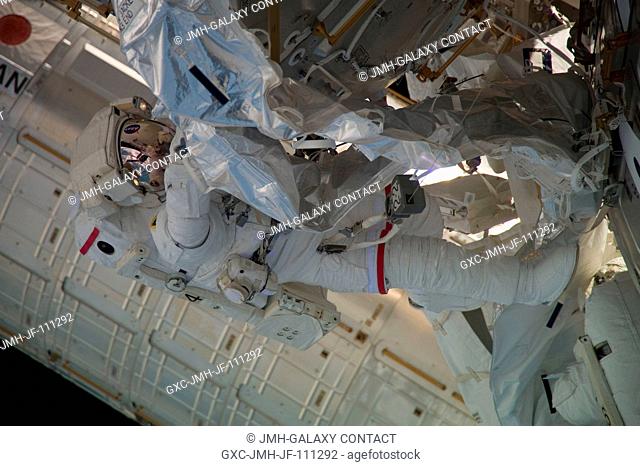 NASA astronaut Robert Behnken, STS-130 mission specialist, participates in the mission's second session of extravehicular activity (EVA) as construction and...