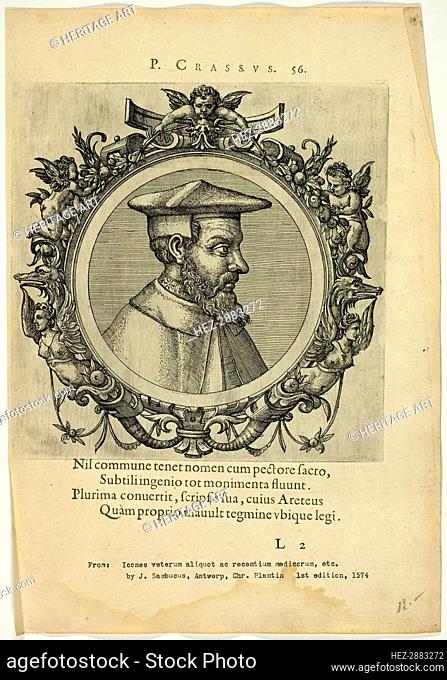 Portrait of P. Crassus, published 1574. Creators: Unknown, Johannes Sambucus