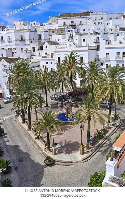 Vejer de la Frontera, Plaza de españa, Costa de la Luz. White Town, Cadiz Province. Andalucia. Spain