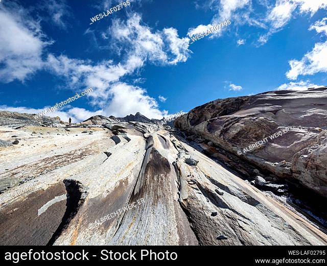 France, Auvergne-Rhone-Alpes, Melting glacier in Vanoise National Park