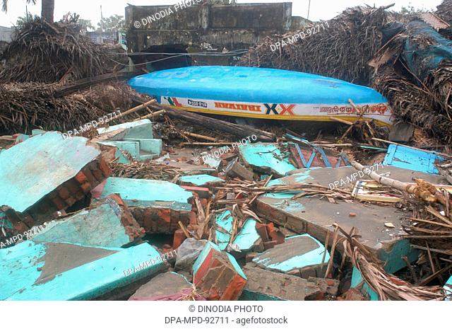 Damage , Natural Disaster Tsunami Earthquake on Sea Floor , Nagapattinum , Velankanni , Tamil Nadu , Indian Ocean , India - 27 December 2004