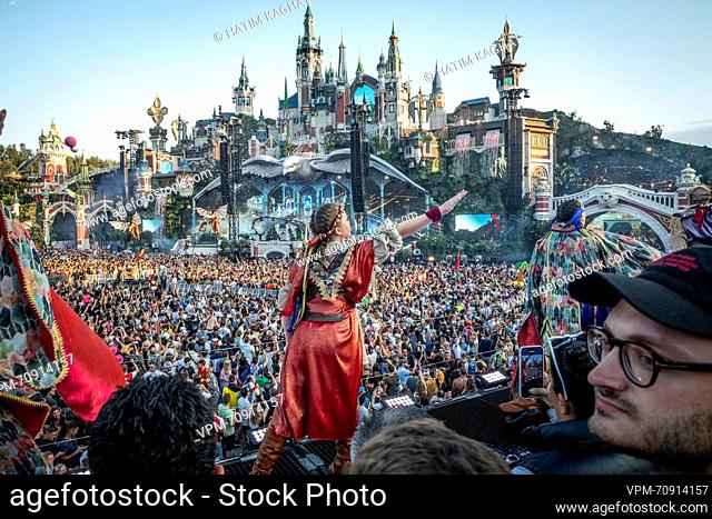 Illustration picture shows the first day of the Tomorrowland electronic music festival, Friday 21 July 2023, in Boom. The first weekend of the 17th edition of...