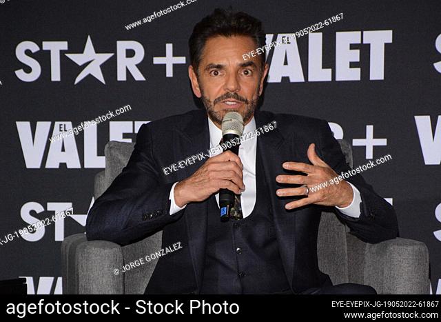 MEXICO CITY, MEXICO - MAY 19, 2022: Actor Eugenio Derbez gesticulates while speak during  The Valet film press conference at Cinepolis Oasis Coyoacan
