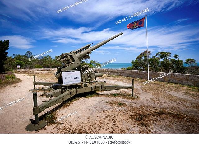 Heavy artillery overlooking the port of Fremantle, Australia