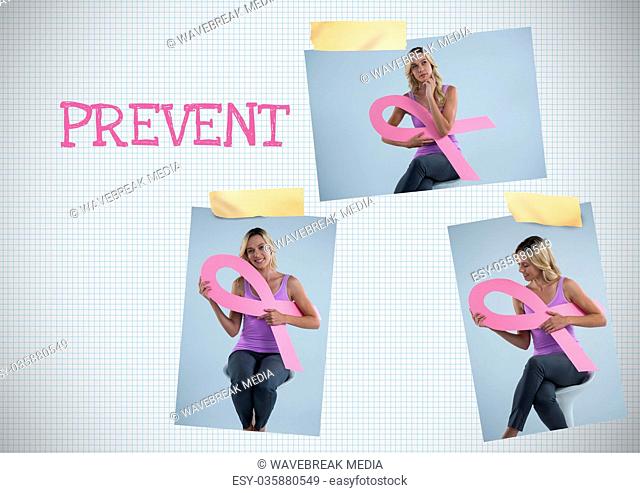 Prevent text and Breast Cancer Awareness Photo Collage
