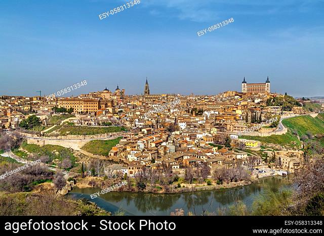 View of Toledo from across the Tagus river, Spain
