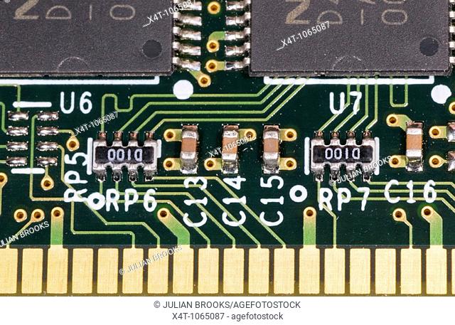 close up photograph of computer RAM memory chips