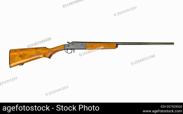 Side view long shotgun isolated on white background