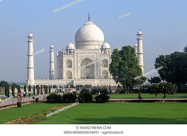 The Taj Mahal is an ivory-white marble mausoleum on the south bank of the Yamuna river in the Indian city of Agra Featuring: Taj Mahal Where: Agra