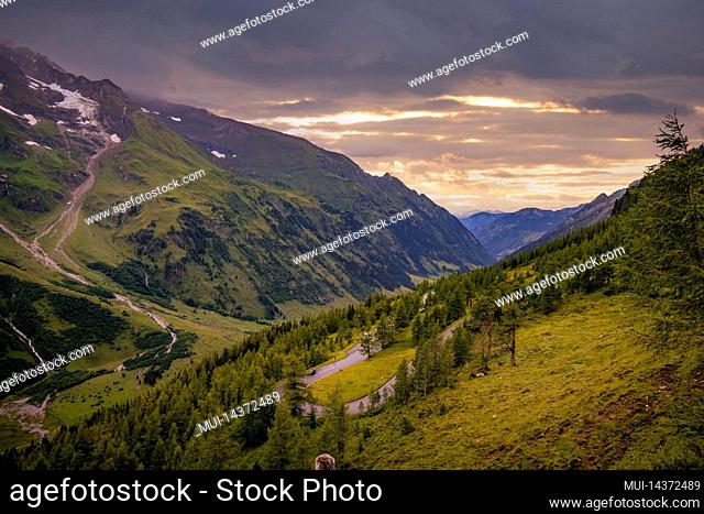 Amazing landscape around Grossglockner High Alpine Road in Austria