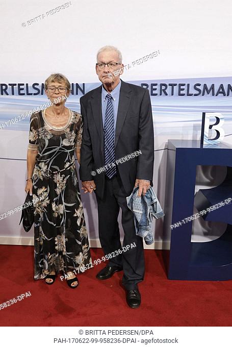 Counselor and TVÂ performer Peter Zwegat and his partner Liane Scholze arrive to the Bertelsmann Party 2017 in Berlin, Germany 22 June 2017