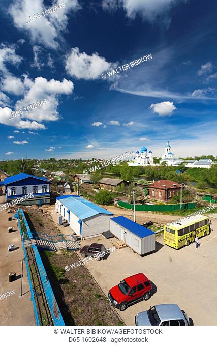 Russia, Vladimir Oblast, Golden Ring, Bogolyubovo, Bogolyubovo Monastery, Assumption Cathedral, elevated view from train station