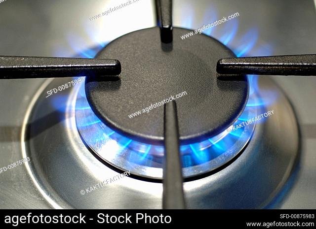 Gas flame on gas cooker