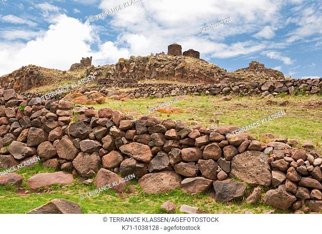 The ruins of the tombs of Sillustani near Puno, Peru, soputh America
