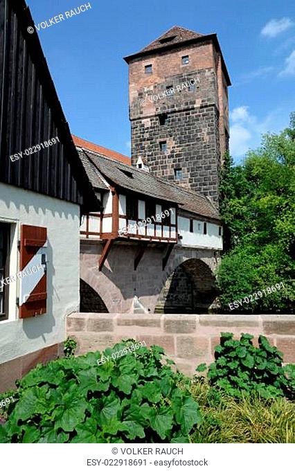 Henkersteg und Wasserturm in Nürnberg