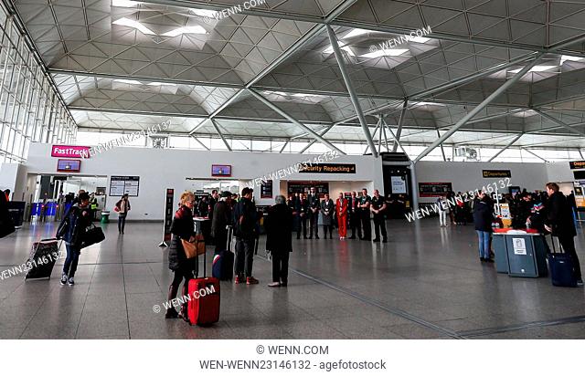 London Stansted Airport comes to a stand still to observe a two minutes silence to mark Armistice Day. Featuring: Atmosphere Where: London
