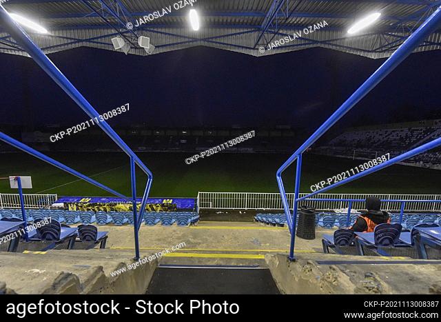Czech-Belarus women's World Cup qualifier postponed due to three positive tests for Covid-19 in Belarus Team. Pictured Soccer Stadium in Opava, Czech Republic