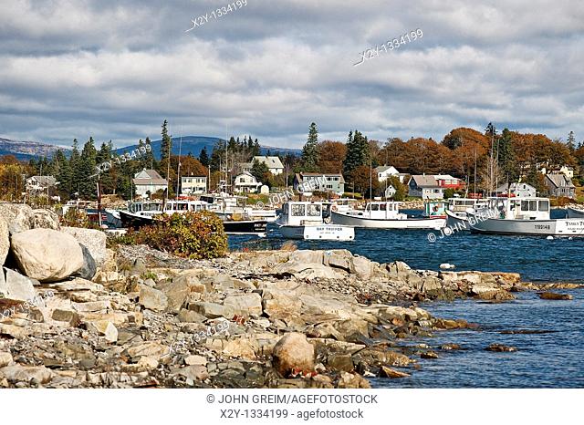 Bass Harbor fishing village, Mount Desert Island, Maine, ME, USA