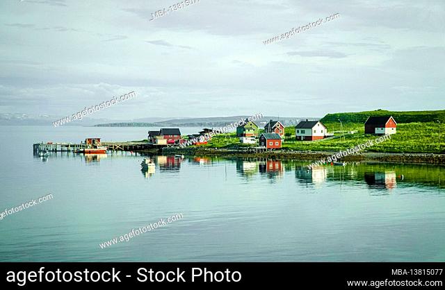 Houses, landscape, Finnmark, Norway