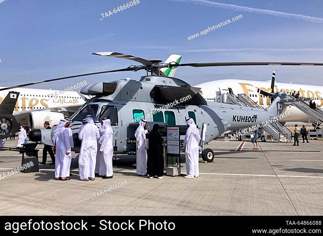 UNITED ARAB EMIRATES, DUBAI - NOVEMBER 15, 2023: A KAI KUH helicopter developed by the Korea Aerospace Industries is on display at the Dubai Airshow 2023