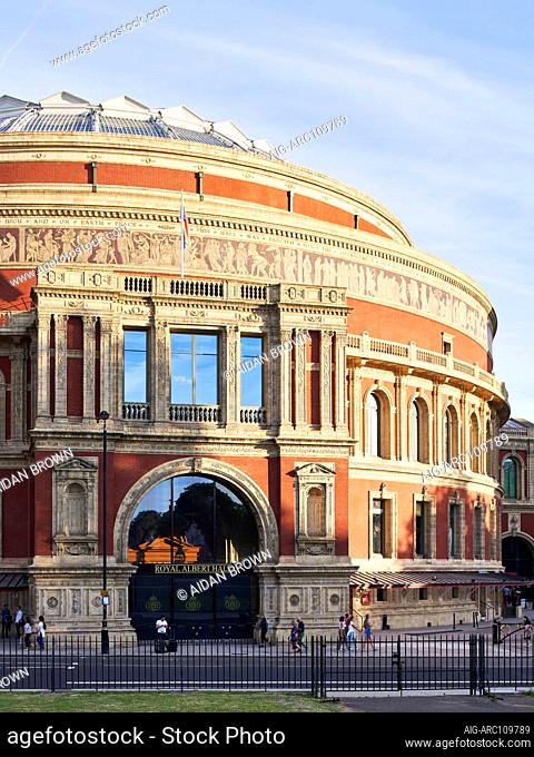 Exterior of the Royal Albert Hall, South Kensington, London UK. Completed in 1871